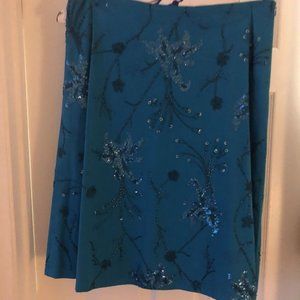 Turquoise Blue Basil and Maude Sequin Skirt